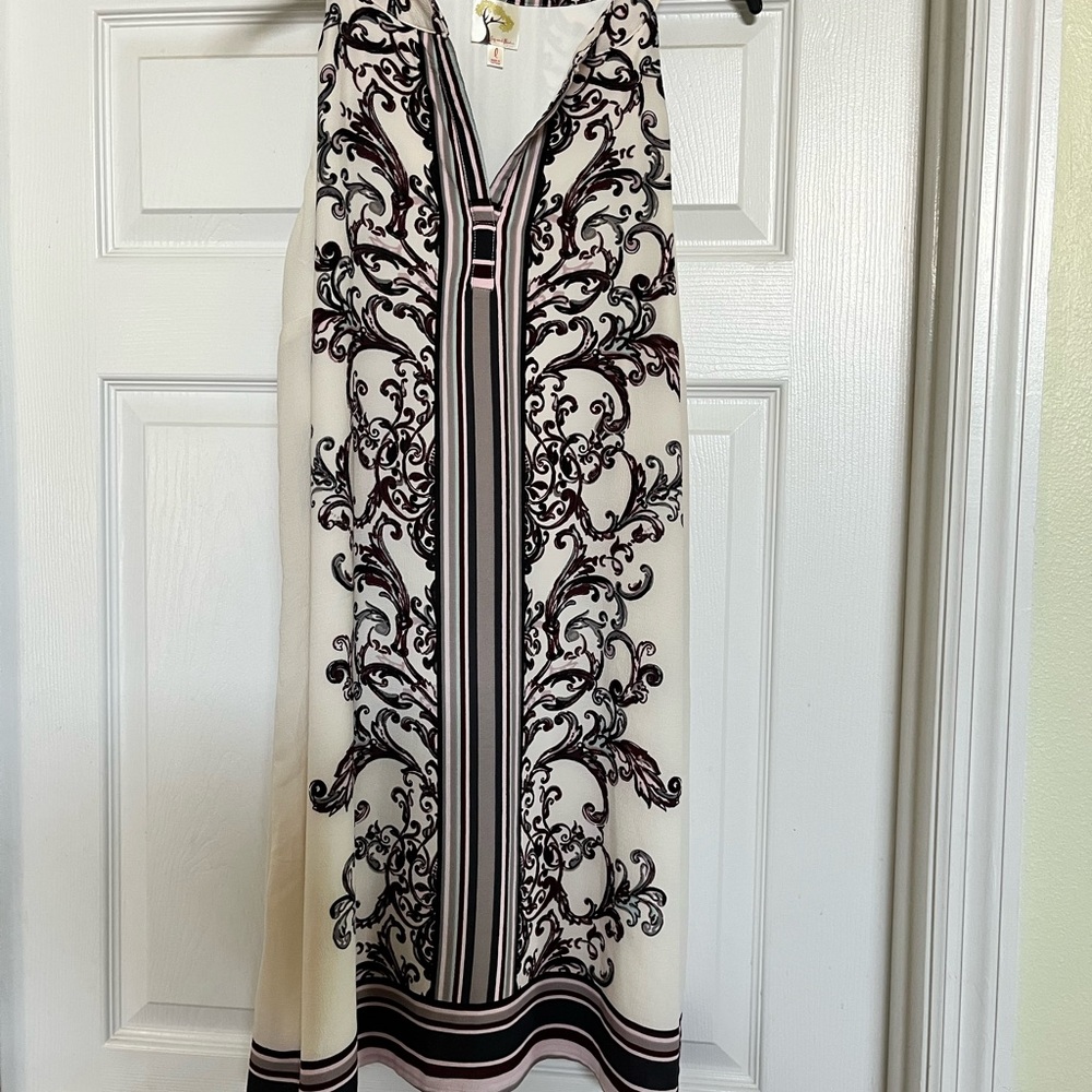 Fig and Flower Black and White Halter Midi Dress